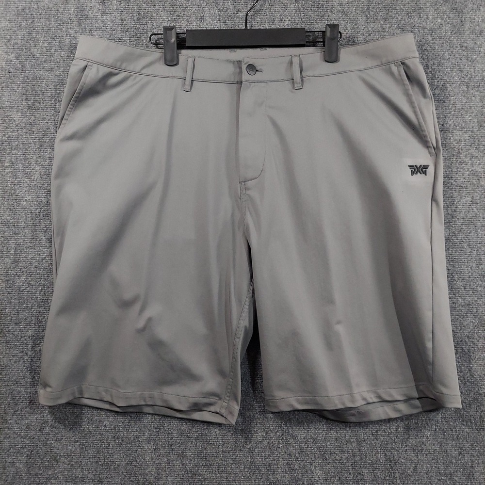 PXG Shorts Mens 40 Gray Microfiber Performance Stretch Chino Golf 10 Inseam